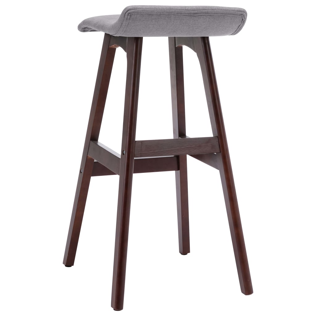 Tabourets de bar lot de 2 gris clair tissu