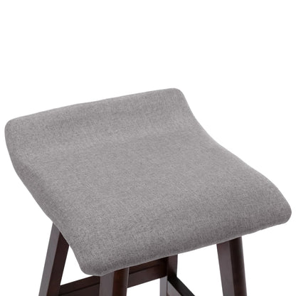 Tabourets de bar lot de 2 gris clair tissu