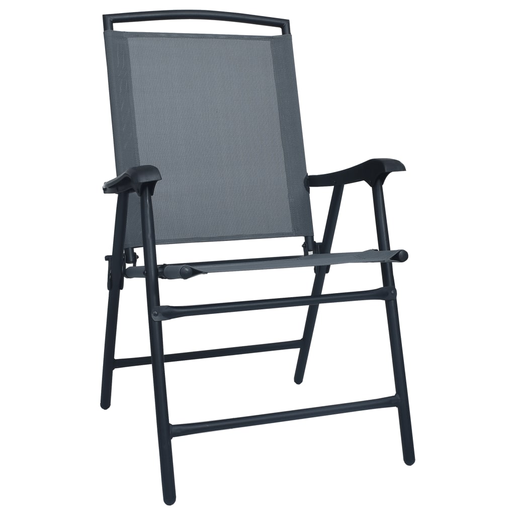 Chaises de jardin pliables lot de 2 Textilène Gris