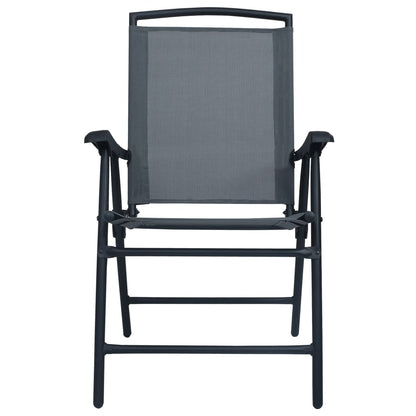 Chaises de jardin pliables lot de 2 Textilène Gris