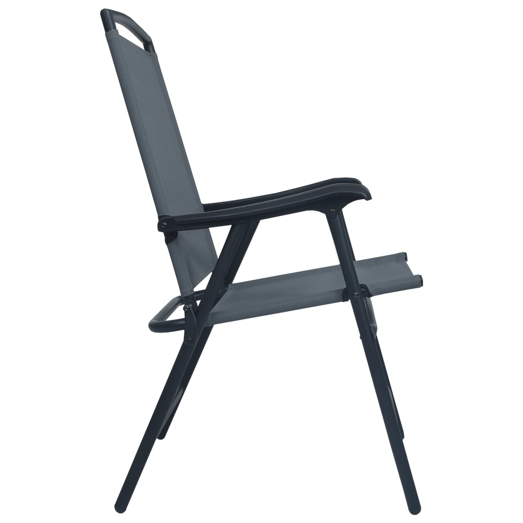 Chaises de jardin pliables lot de 2 Textilène Gris