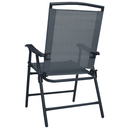 Chaises de jardin pliables lot de 2 Textilène Gris