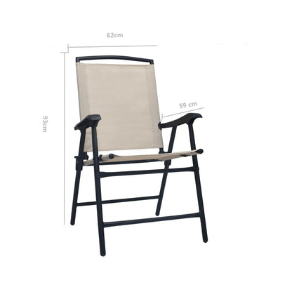 Chaises de jardin pliables lot de 2 Textilène Crème