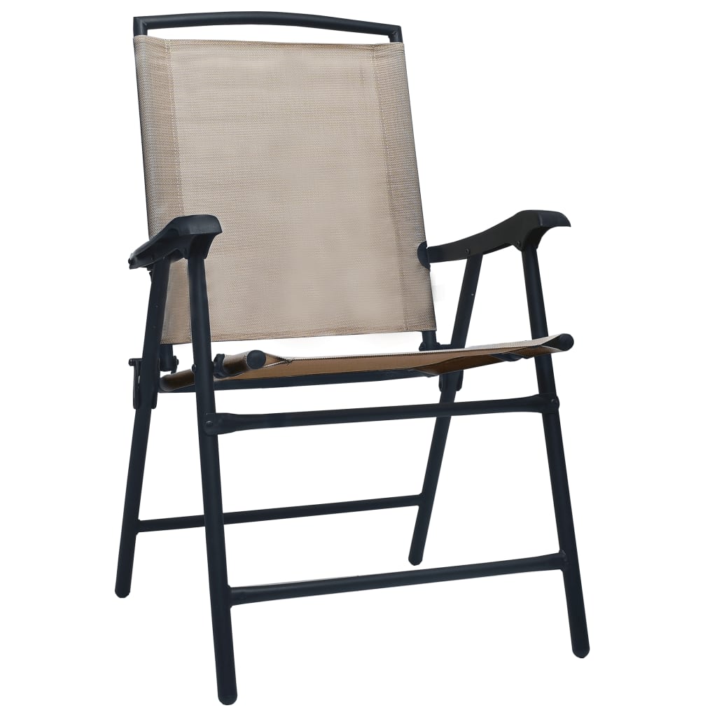 Chaises de jardin pliables lot de 2 Textilène Taupe