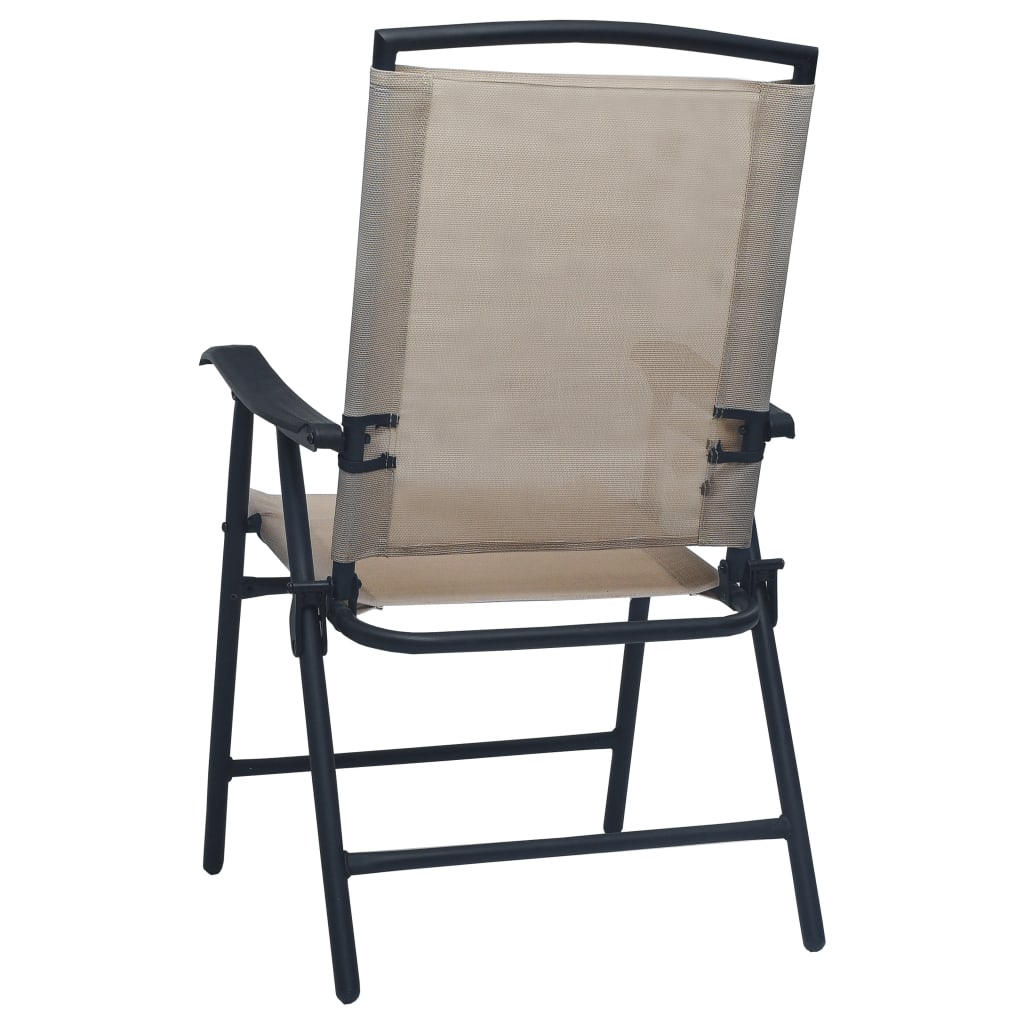 Chaises de jardin pliables lot de 2 Textilène Taupe