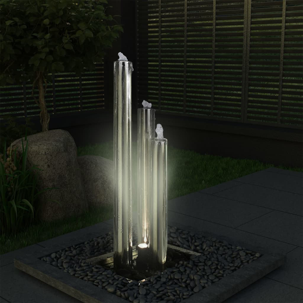 Fontaine de jardin Argenté 48x34x88 cm Acier inoxydable