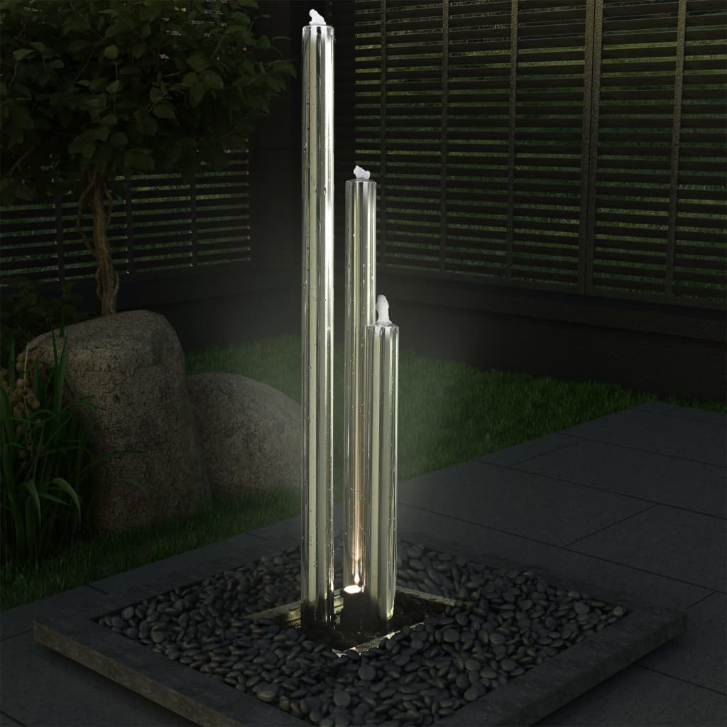 Fontaine de jardin Argenté 48x34x153 cm Acier inoxydable