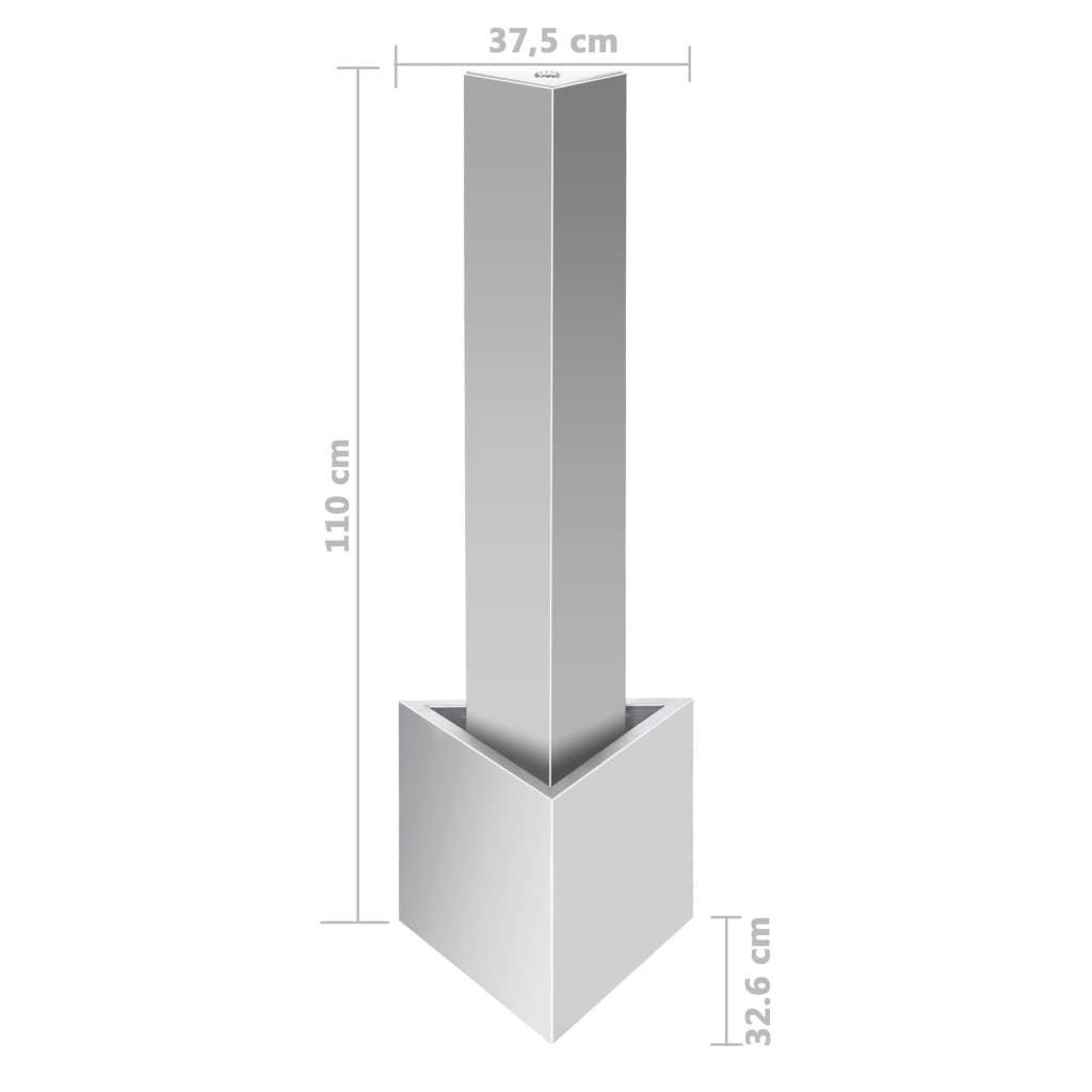 Fontaine de jardin Argenté 37,7x32,6x110 cm Acier inoxydable