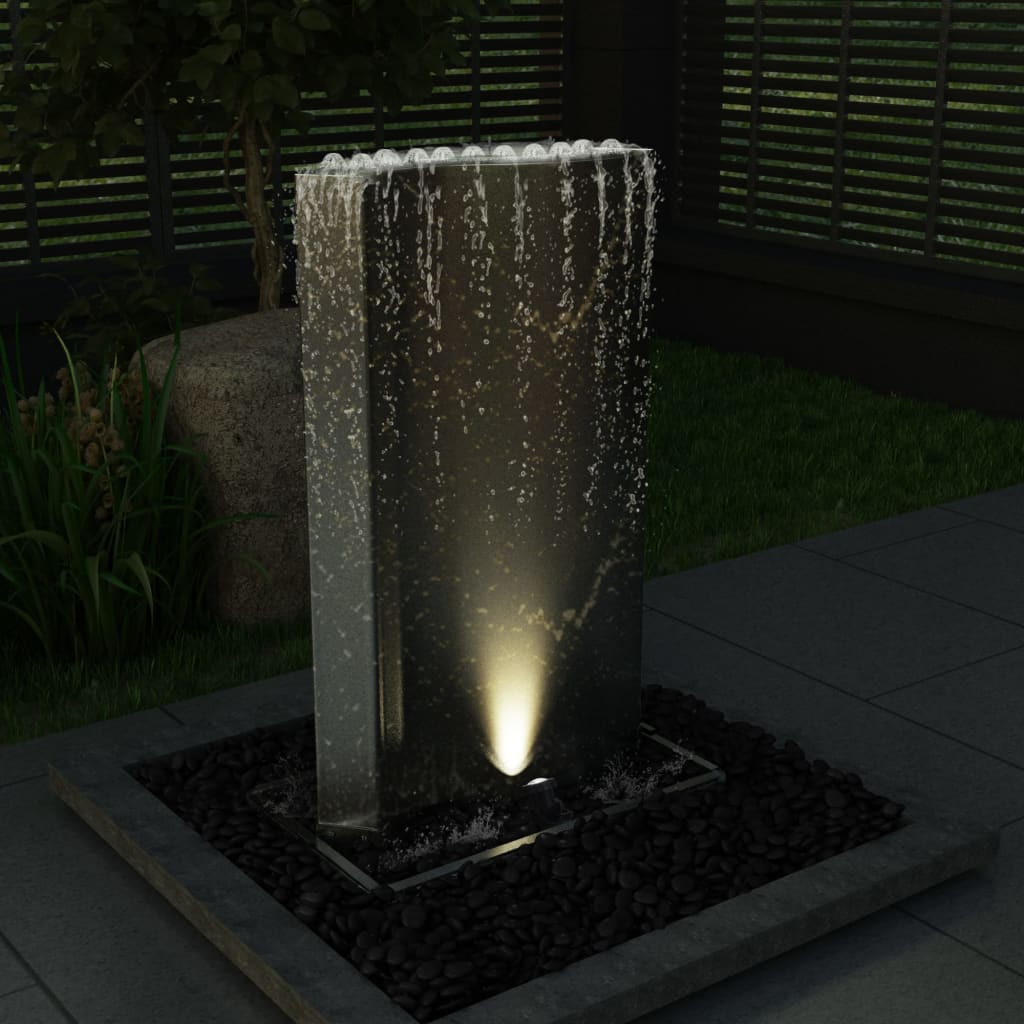 Fontaine de jardin Argenté 60,2x37x122,1 cm Acier inoxydable