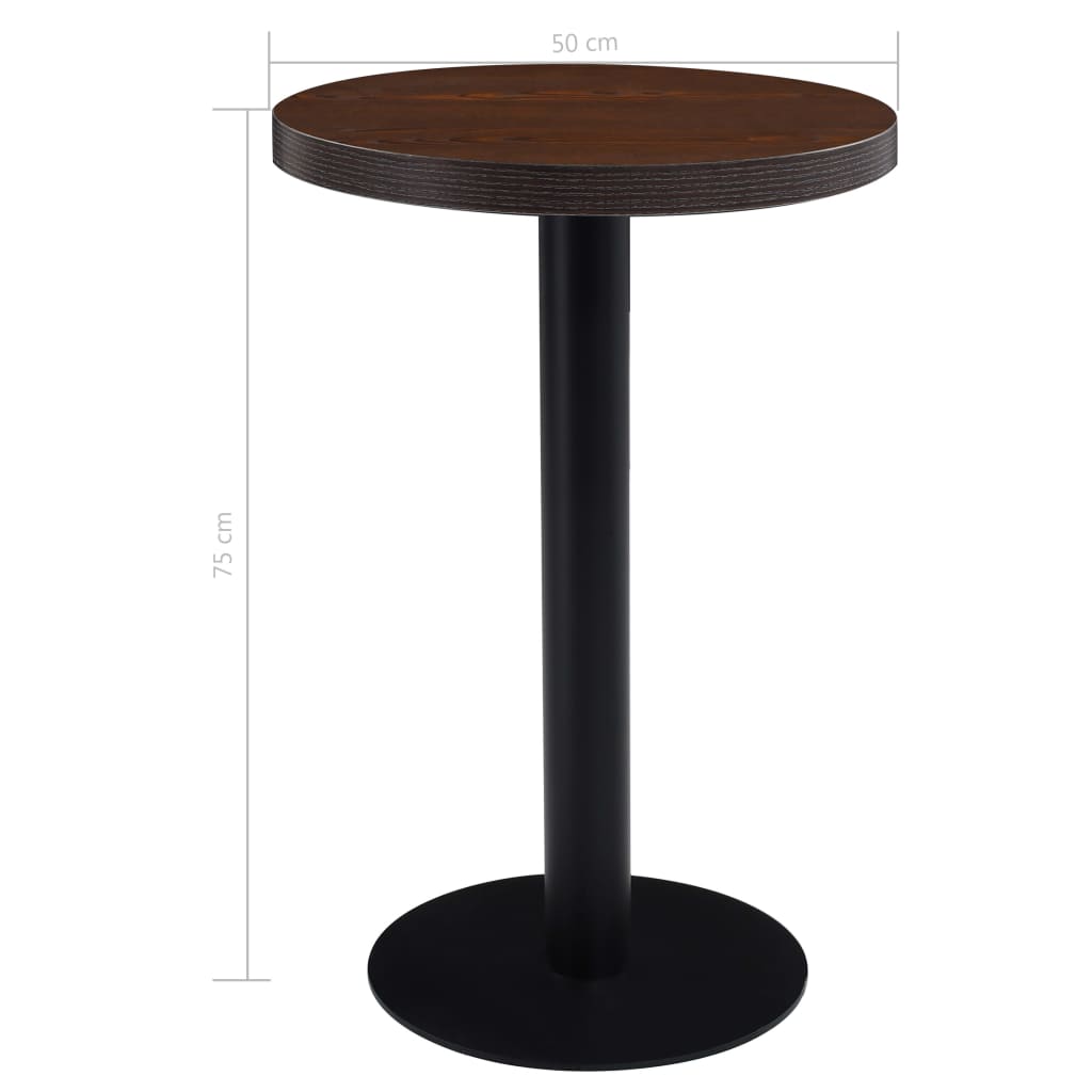 Table de bistro Marron foncé 50 cm MDF