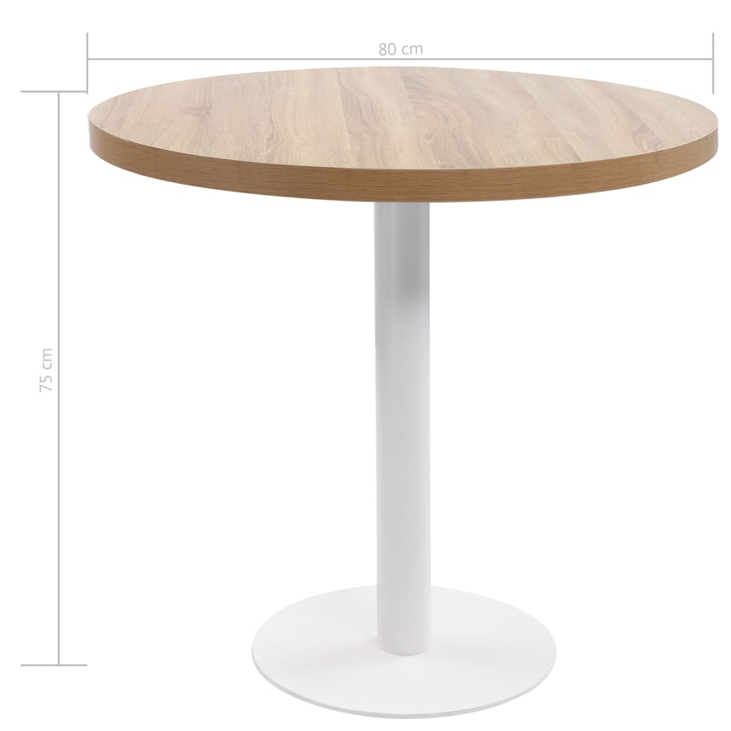 Table de bistro marron clair 80 cm MDF