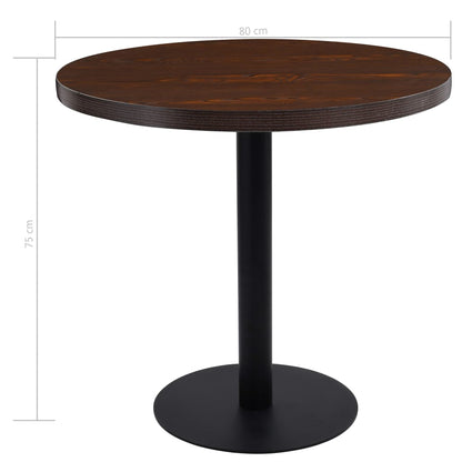 Table de bistro Marron foncé 80 cm MDF