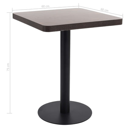 Table de bistro Marron foncé 60x60 cm MDF