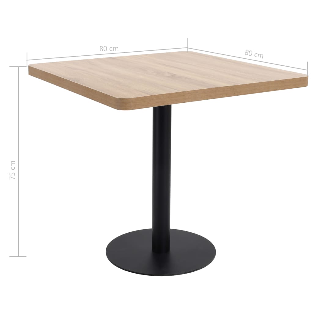 Table de bistro marron clair 80x80 cm MDF