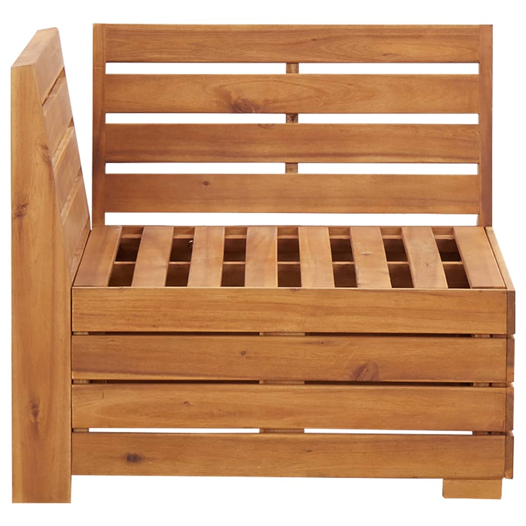 Canapé d'angle sectionnel 1 pc et coussins Bois d'acacia massif