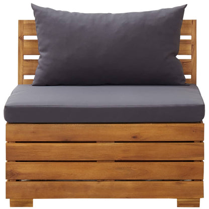 Canapé central sectionnel 1 pc et coussins Bois d'acacia massif