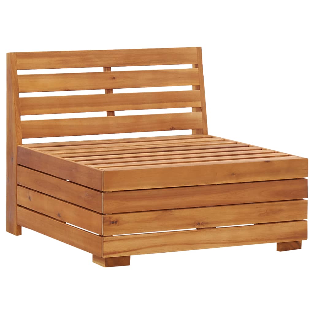 Canapé central sectionnel 1 pc et coussins Bois d'acacia massif