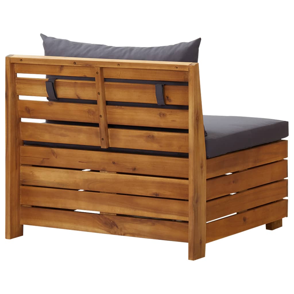 Canapé central sectionnel 1 pc et coussins Bois d'acacia massif