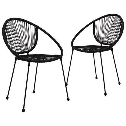 Chaises de jardin lot de 2 PVC Rotin Noir