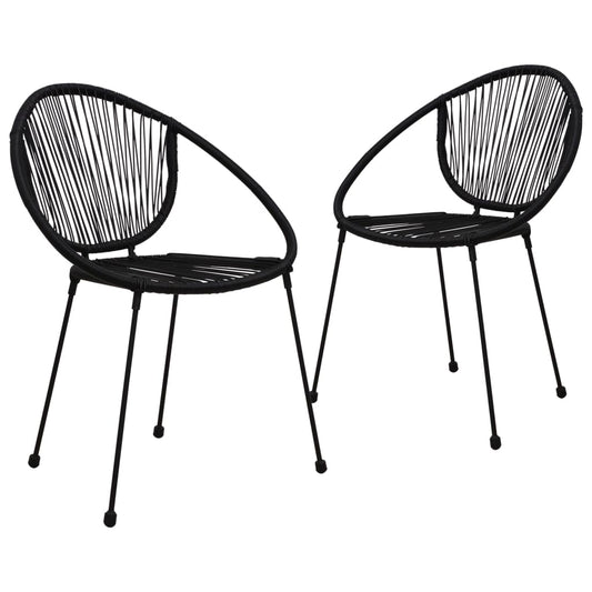 Chaises de jardin lot de 2 PVC Rotin Noir