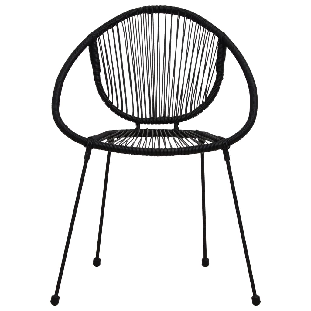 Chaises de jardin lot de 2 PVC Rotin Noir