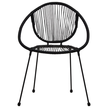 Chaises de jardin lot de 2 PVC Rotin Noir