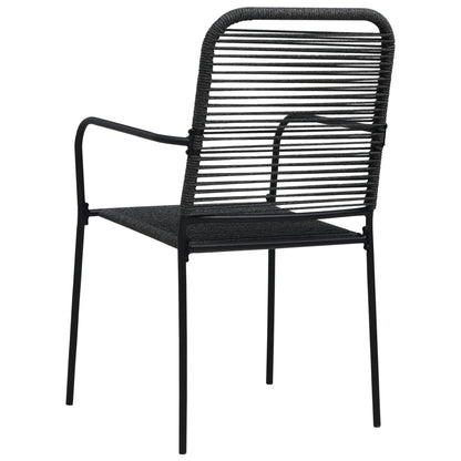 Chaises de jardin lot de 2 Corde en coton et acier Noir