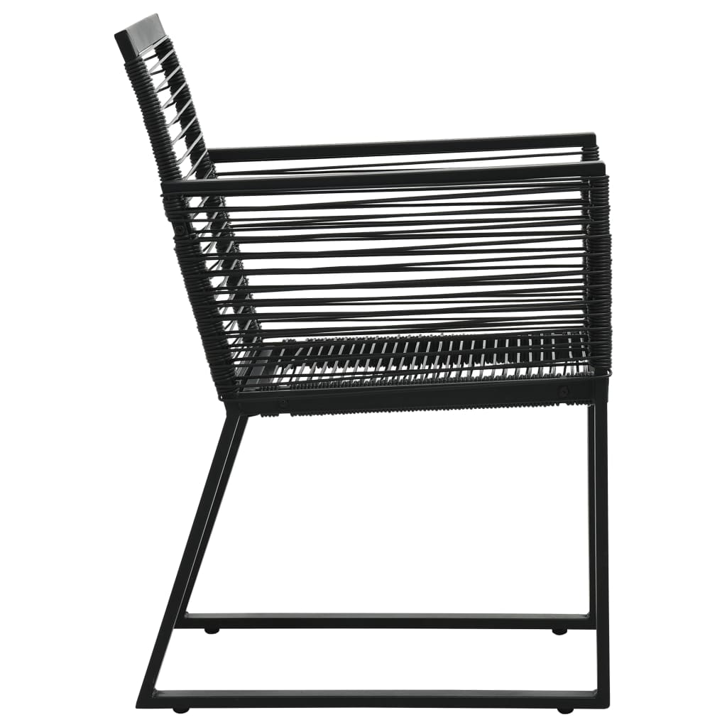 Chaises de jardin lot de 2 Noir Rotin PVC