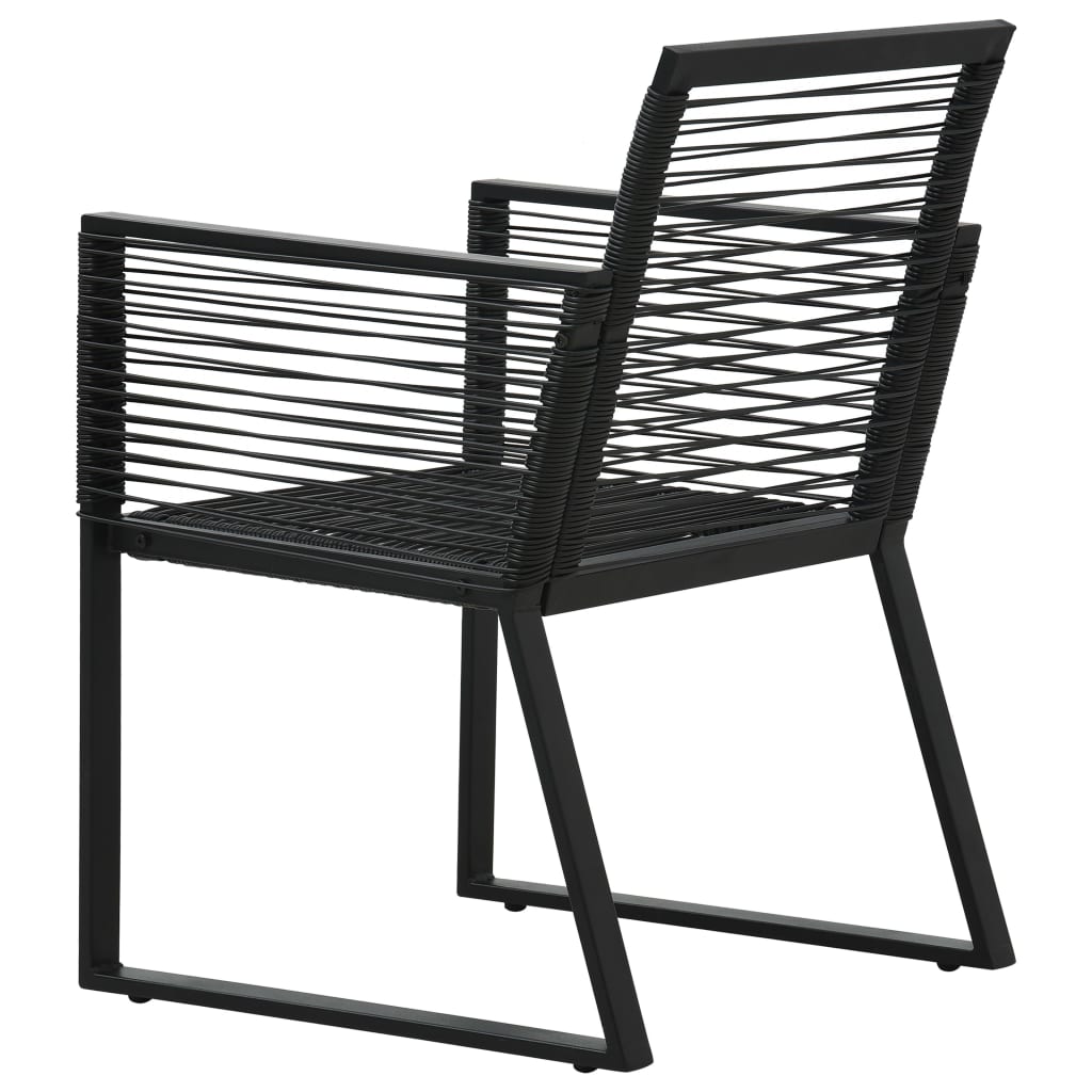 Chaises de jardin lot de 2 Noir Rotin PVC