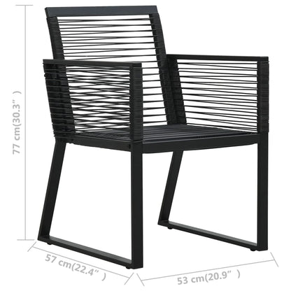 Chaises de jardin lot de 2 Noir Rotin PVC