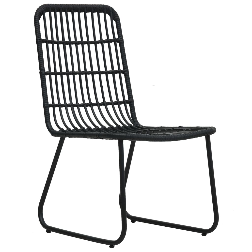 Chaises de jardin lot de 2 Résine tressée Noir