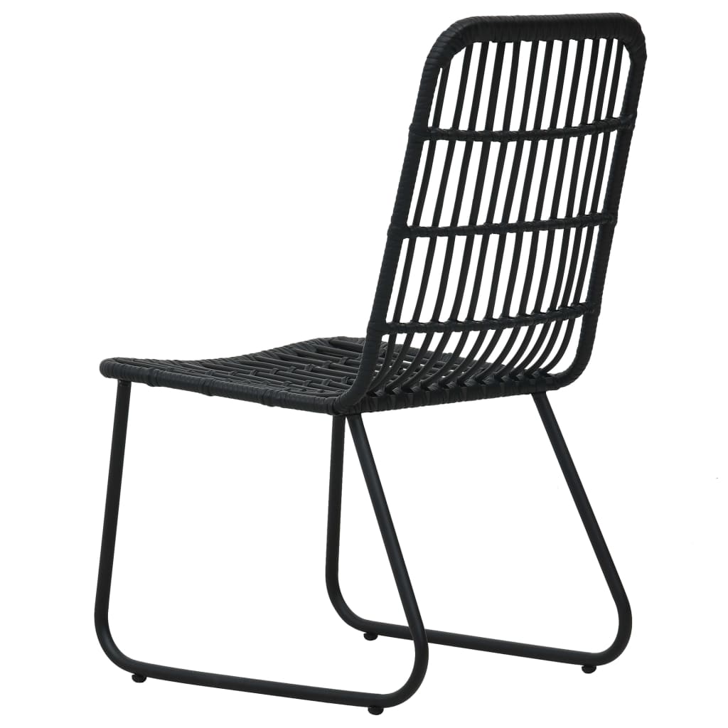 Chaises de jardin lot de 2 Résine tressée Noir