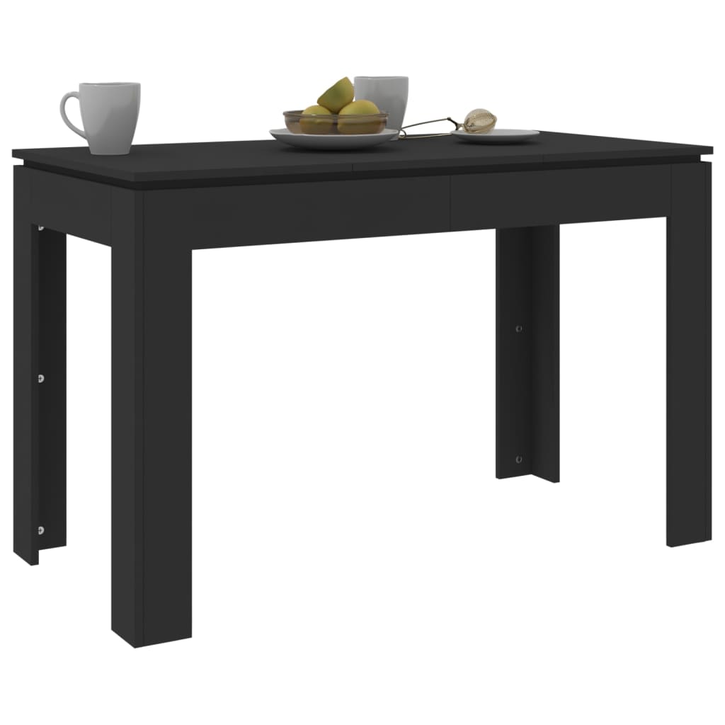 Table à manger Noir 120x60x76 cm Bois d'ingénierie