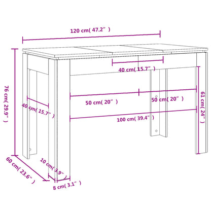 Table à manger Chêne sonoma 120x60x76 cm Bois d'ingénierie