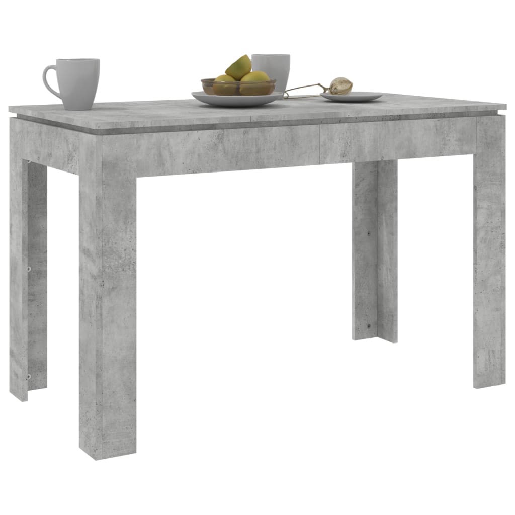 Table à manger Gris béton 120x60x76 cm Bois d'ingénierie