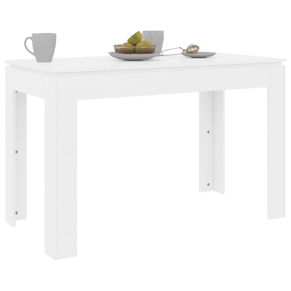 Table à manger Blanc brillant 120x60x76 cm Bois d'ingénierie