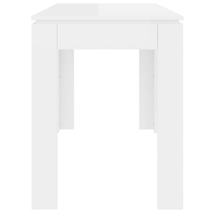 Table à manger Blanc brillant 120x60x76 cm Bois d'ingénierie