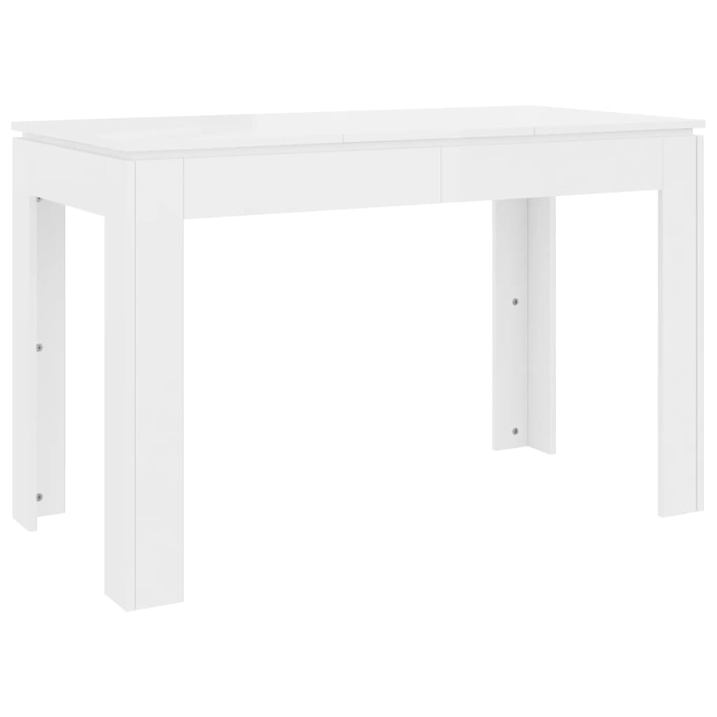 Table à manger Blanc brillant 120x60x76 cm Bois d'ingénierie