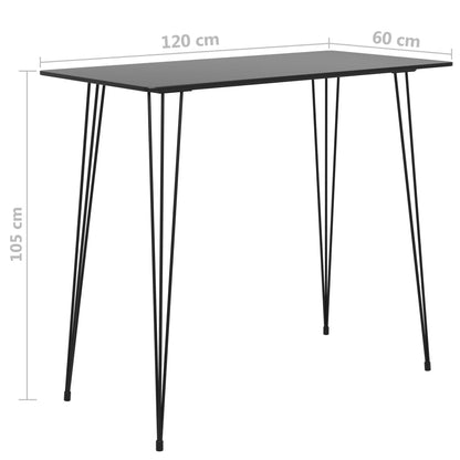 Table de bar Noir 120x60x105 cm