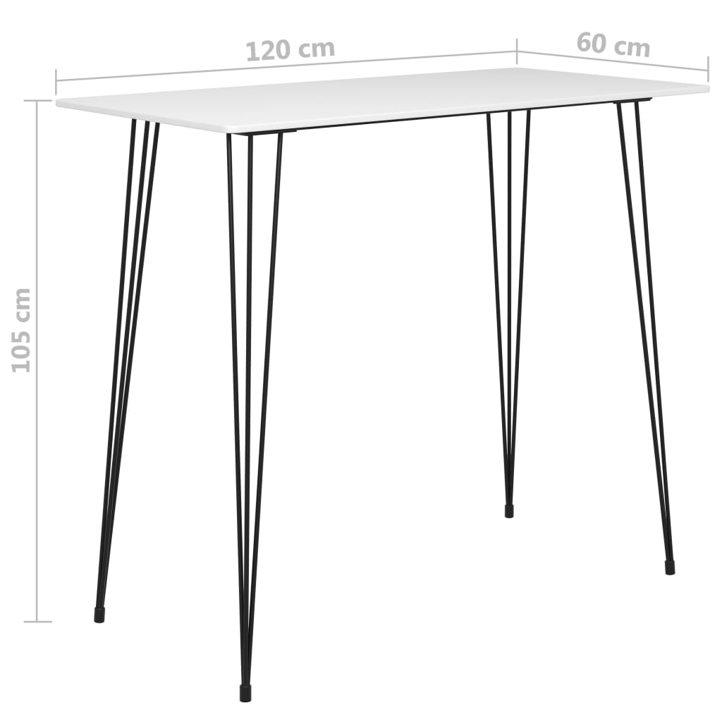 Table de bar Blanc 120x60x105 cm