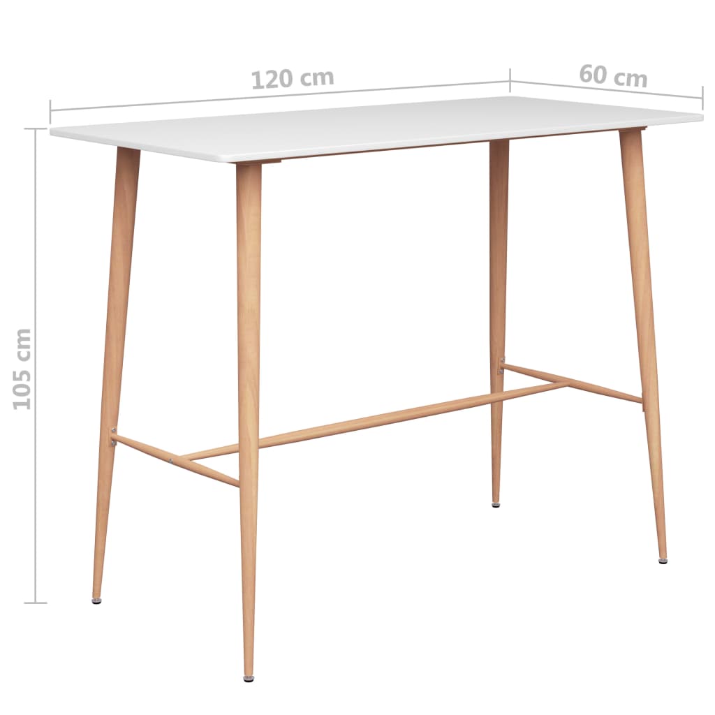 Table de bar Blanc 120x60x105 cm