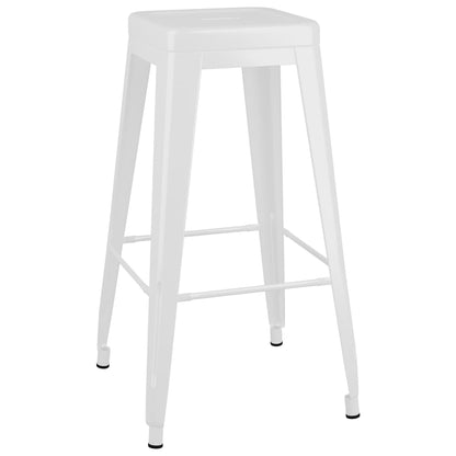 Tabourets de bar empilables lot de 2 blanc Métal