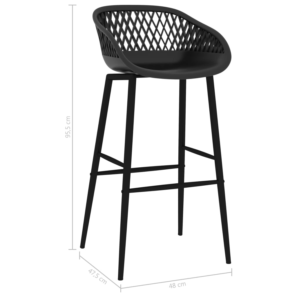 Chaises de bar lot de 2 noir