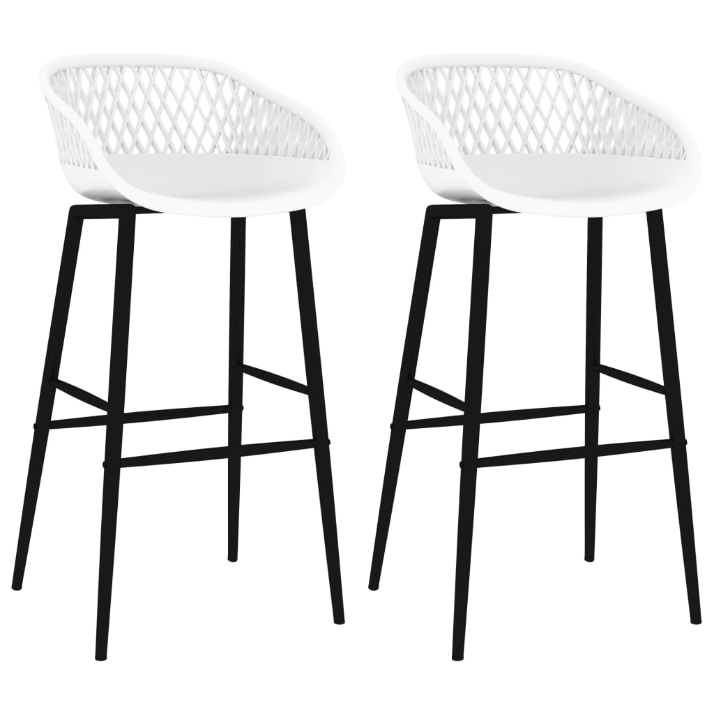 Chaises de bar lot de 2 blanc