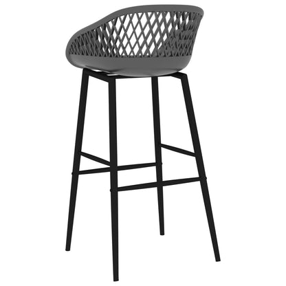 Chaises de bar lot de 2 gris