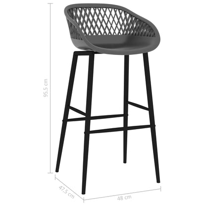 Chaises de bar lot de 2 gris