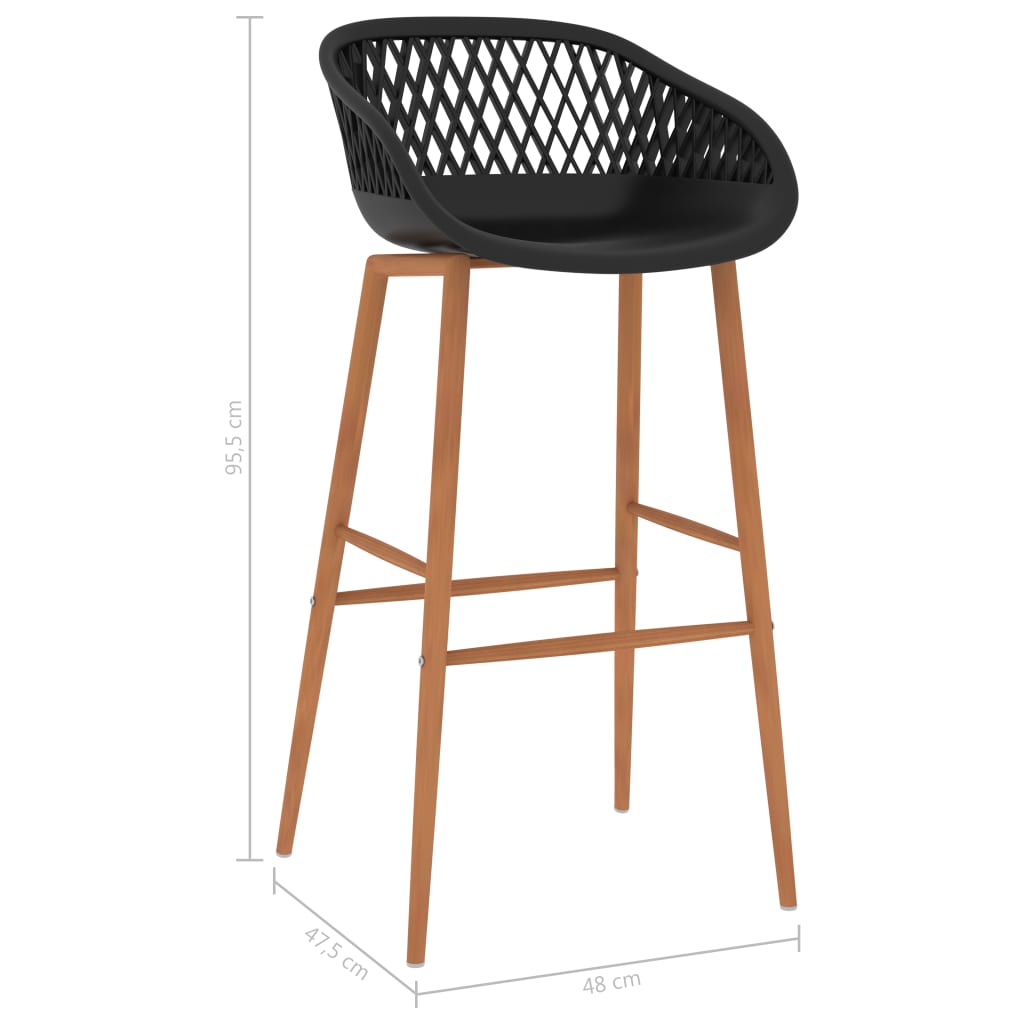 Chaises de bar lot de 2 noir