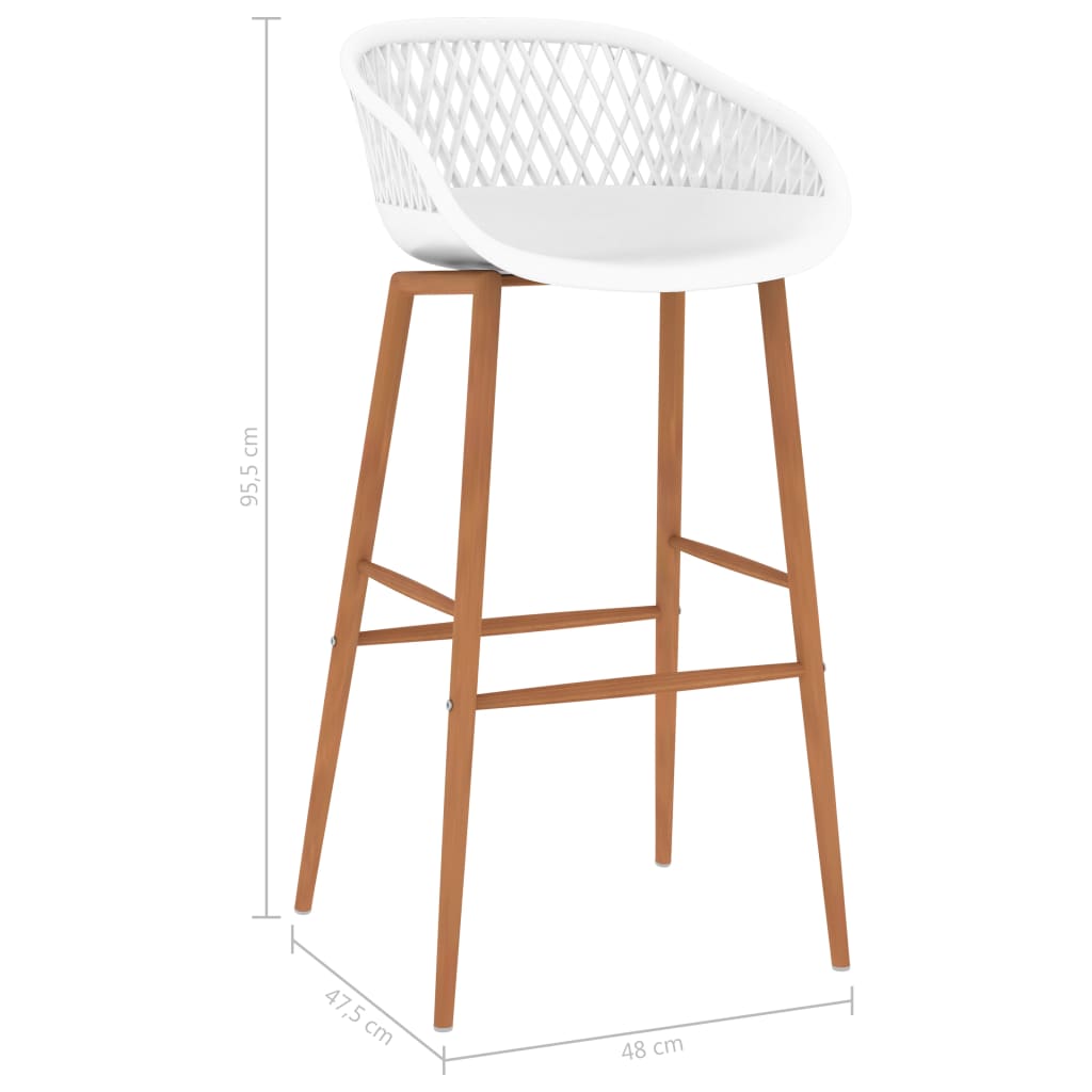 Chaises de bar lot de 2 blanc