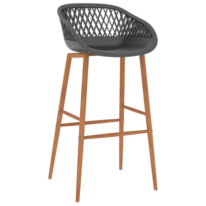 Chaises de bar lot de 2 gris