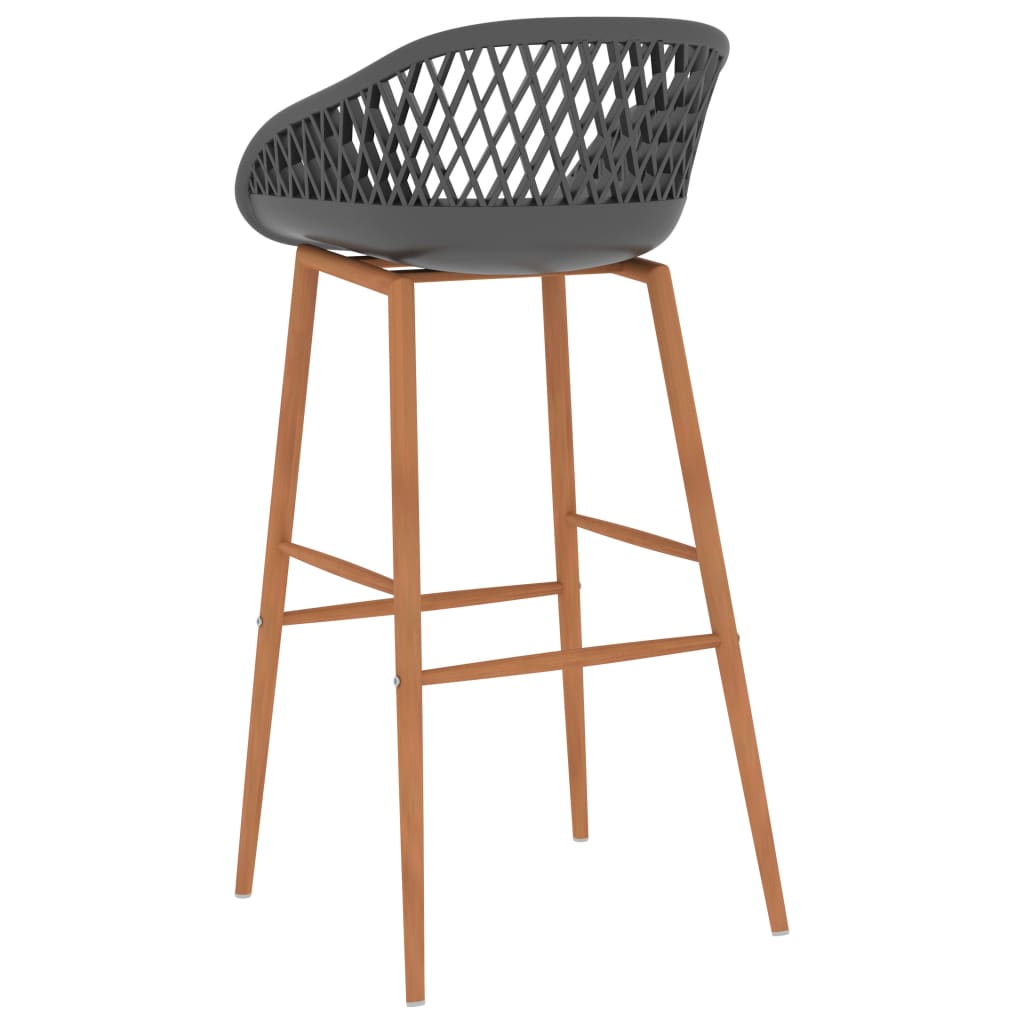 Chaises de bar lot de 2 gris